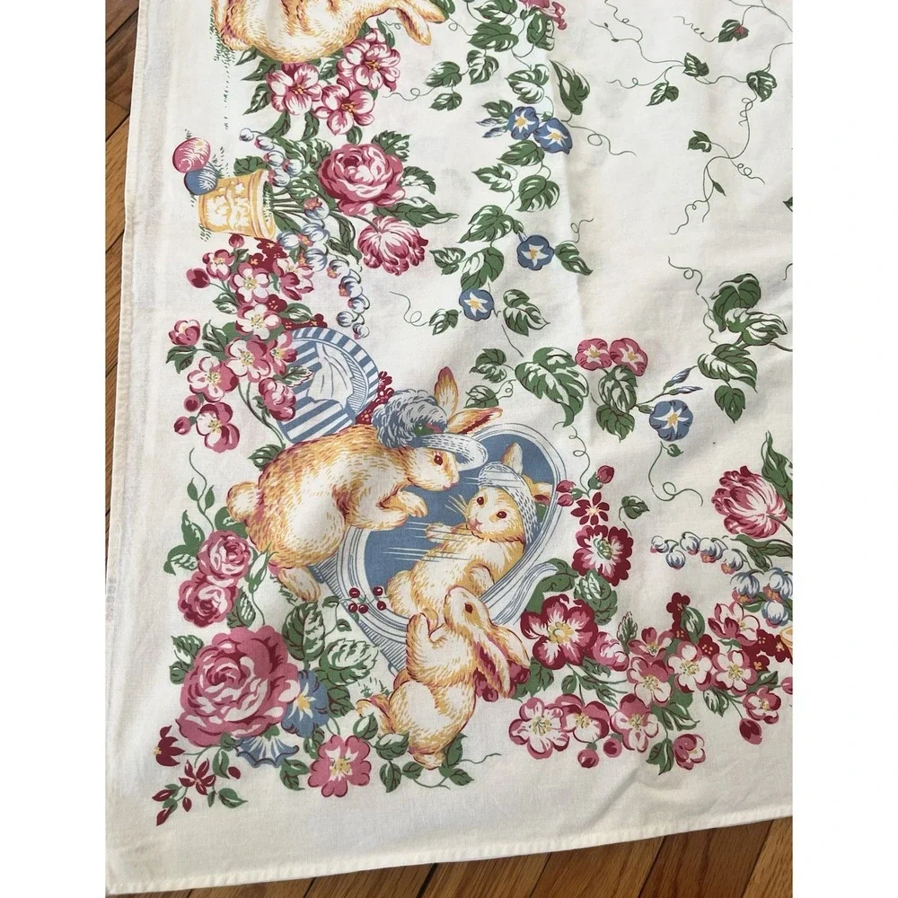 Vintage‎ Country Garden Spring Easter Table Cloth 60x102